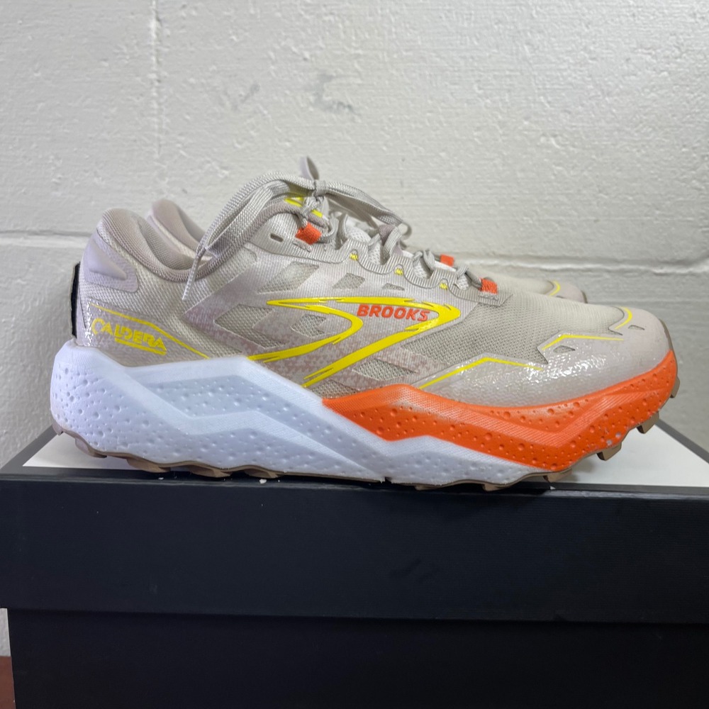 Brooks Caldera 7 1104151D249 Beige Orange Running Shoes Sneakers Men's 12 D